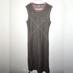 Women's Geiger‎ Austria Pure Wool Sleeveless Lagenlook Maxi Dress, Size 34/small